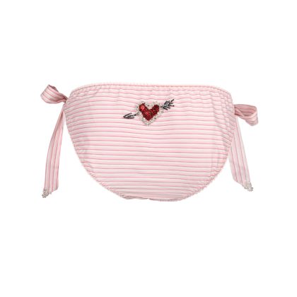 Pink Stripe Heart - Tie-Side Knickers