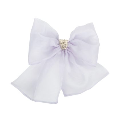 Lilac Diamanté Bow Brooch