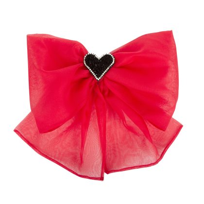 Red Heart Bow Brooch